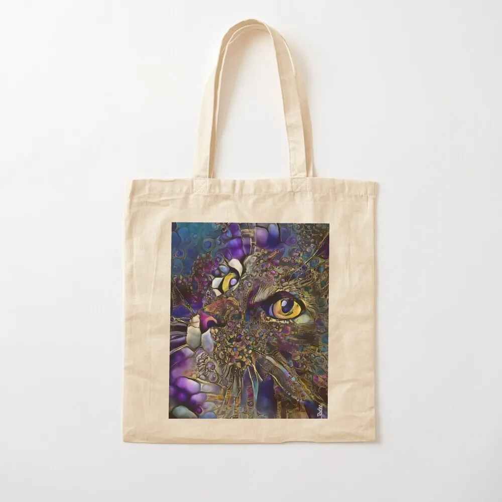 Alphan, cat, gato, chat, kitten, lea roche paintings Tote Bag custom tote bag tote bags aesthetic Canvas Bag