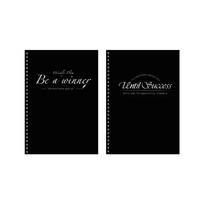1book/50Pcs Black Spiral Bound Notebook Set Student Schedule Planner For School Notes Journal Handwriting Accessories