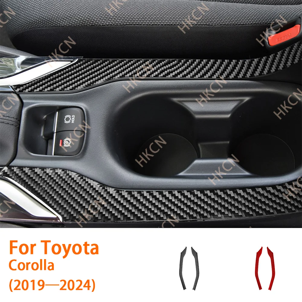 

Carbon Fiber Console Cup Holder Sides Strip Car Interior Accessories Cover Trim Modified Sticker For Toyota Corolla 2019—2024