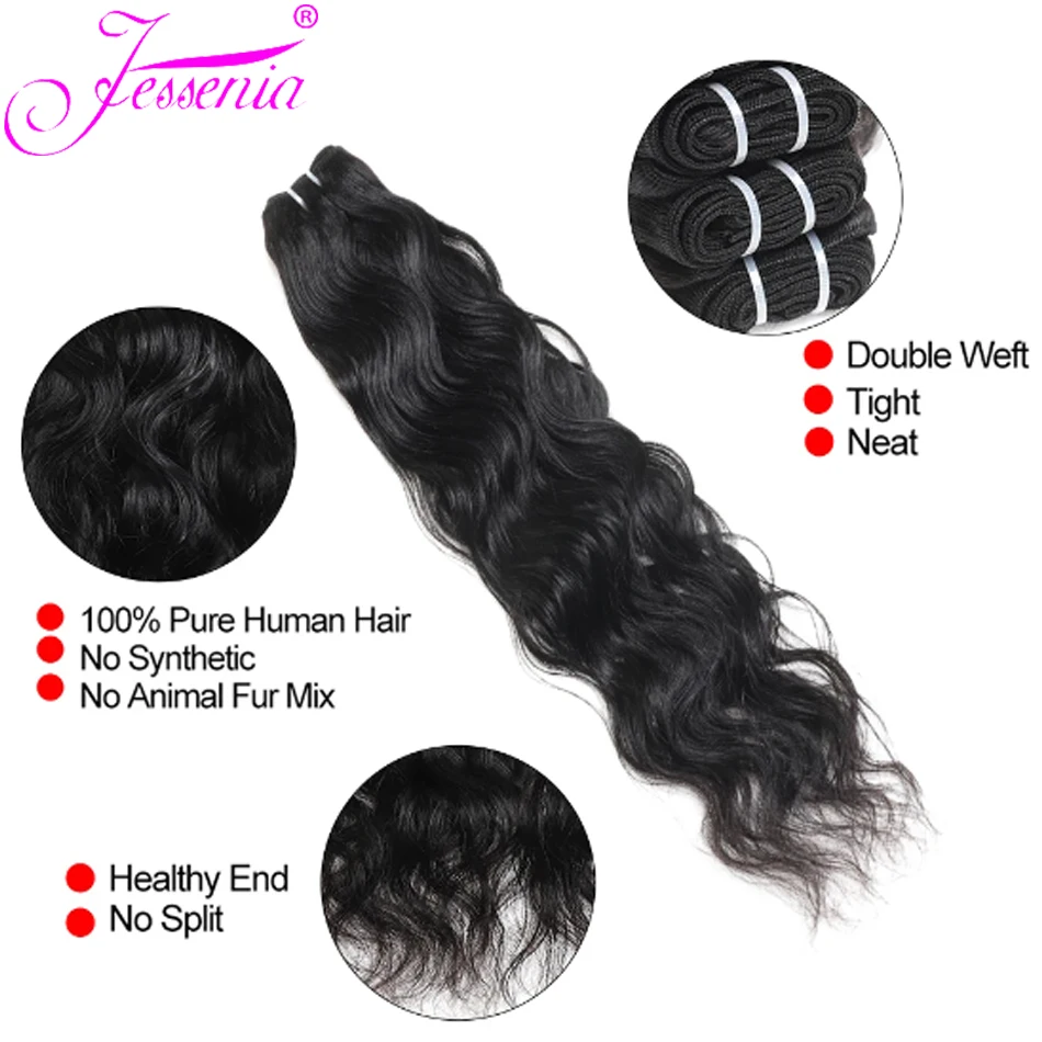 Peruaanse Natuurlijke Golf Haar Weave Bundels 8-30Inch Virgin Tissage Human Hair Extensions 3 Bundels Deal Onverwerkte Nat en Golvend