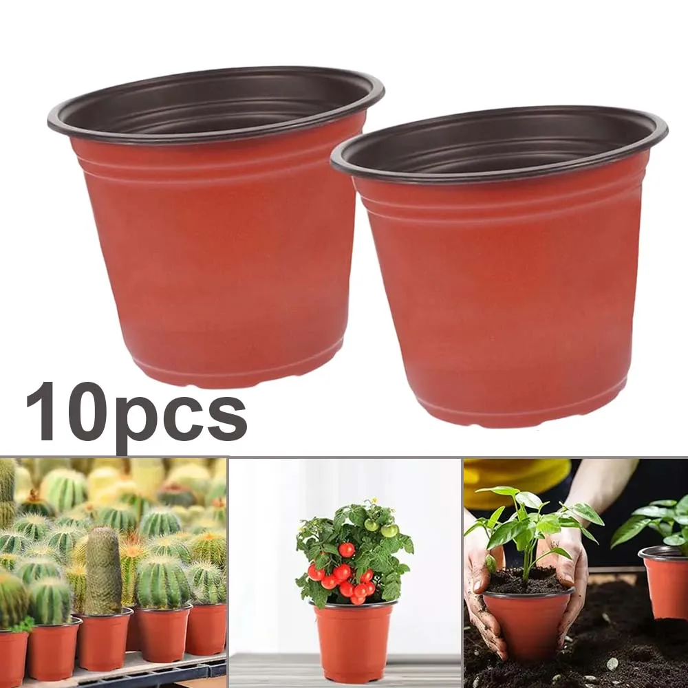

9‑15cm Plastic Flower Pot with Drainage Hole10PCS Nursery Seedling Planter Gardening Grow Pot for Home Balcony Maceta Jardineria