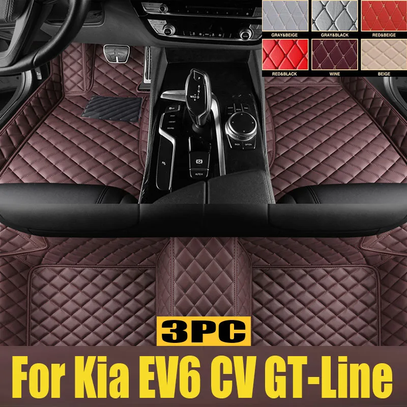 

TPE Car Floor Mats For Kia EV6 CV GT-Line 2022 2023 2024 Waterproof Leather Pads LHD Foot Rugs Cushions Carpets Auto trunk mat