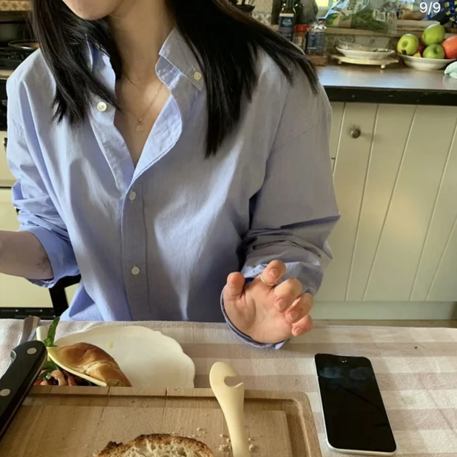 เสื้อคลุมลำลองลายทางยาว ป้องกันแสงแดด TheBarnet Eight Milk ดีไซน์เรียบง่าย ผ้าฝ้ายระบายอากาศ ฤดูร้อน 2025