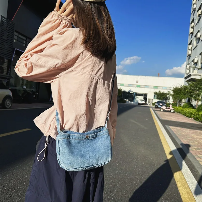 Denim Crossbody Bags for Women Casual Purses and Handbags Teenage Girls Phone Wallet Travel Shoulder Bag