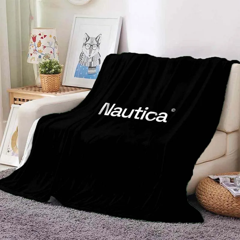 N-Nautica Nautical Anchor Print Flannel Blanket Ultra Soft Warm Throw For Couch Bedroom Living Room Indoor Home Decor Gift 4