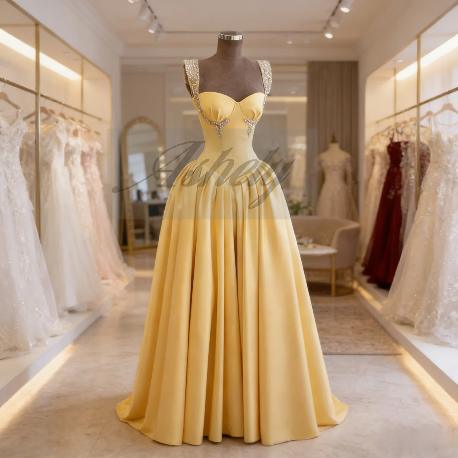 Real Yellow Satin P…