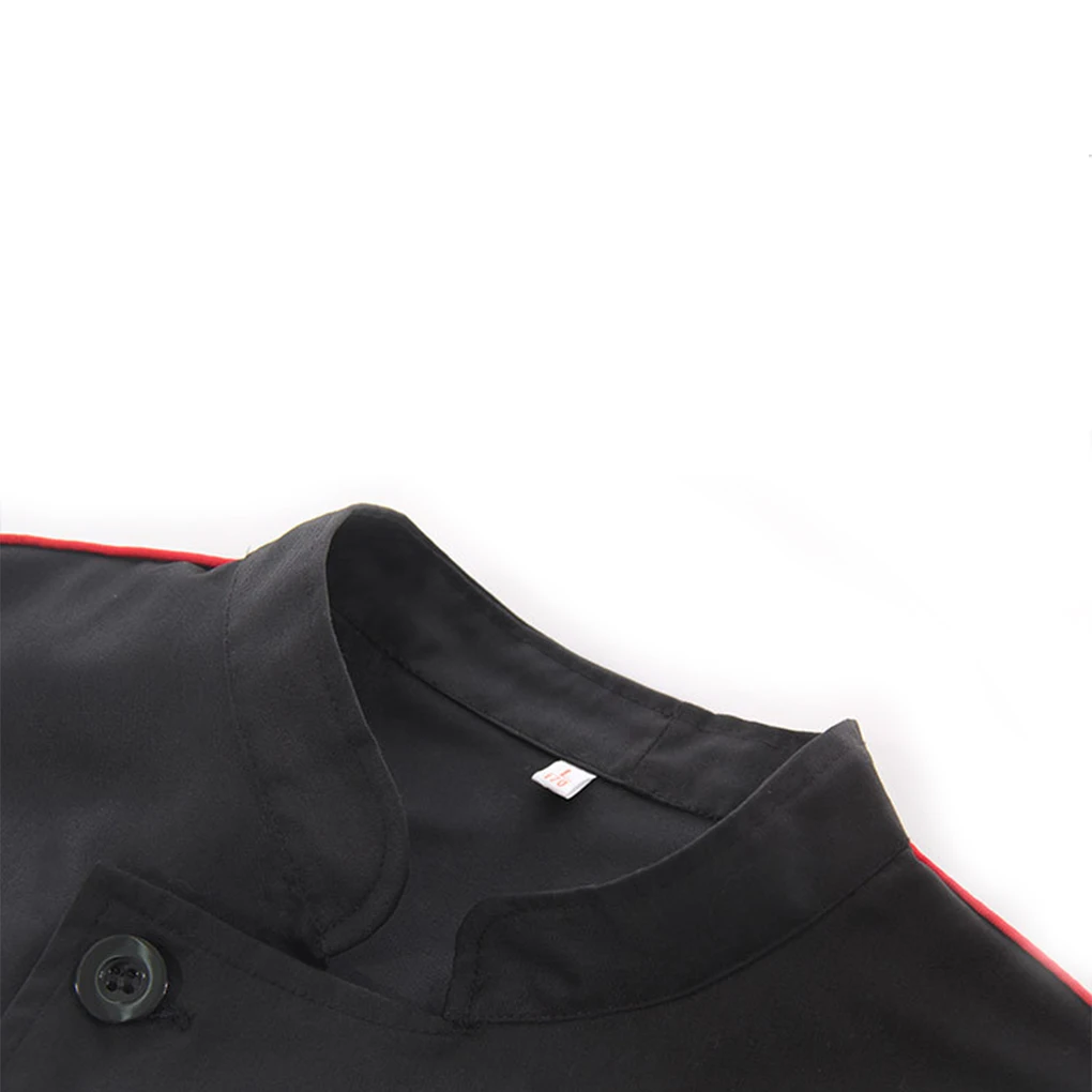 Manteau à manches courtes, veste de cuisinier, uniforme, Costume respirant et respectueux de la peau pour Restaurant, hôtel, café, cuisine, rouge 3XL