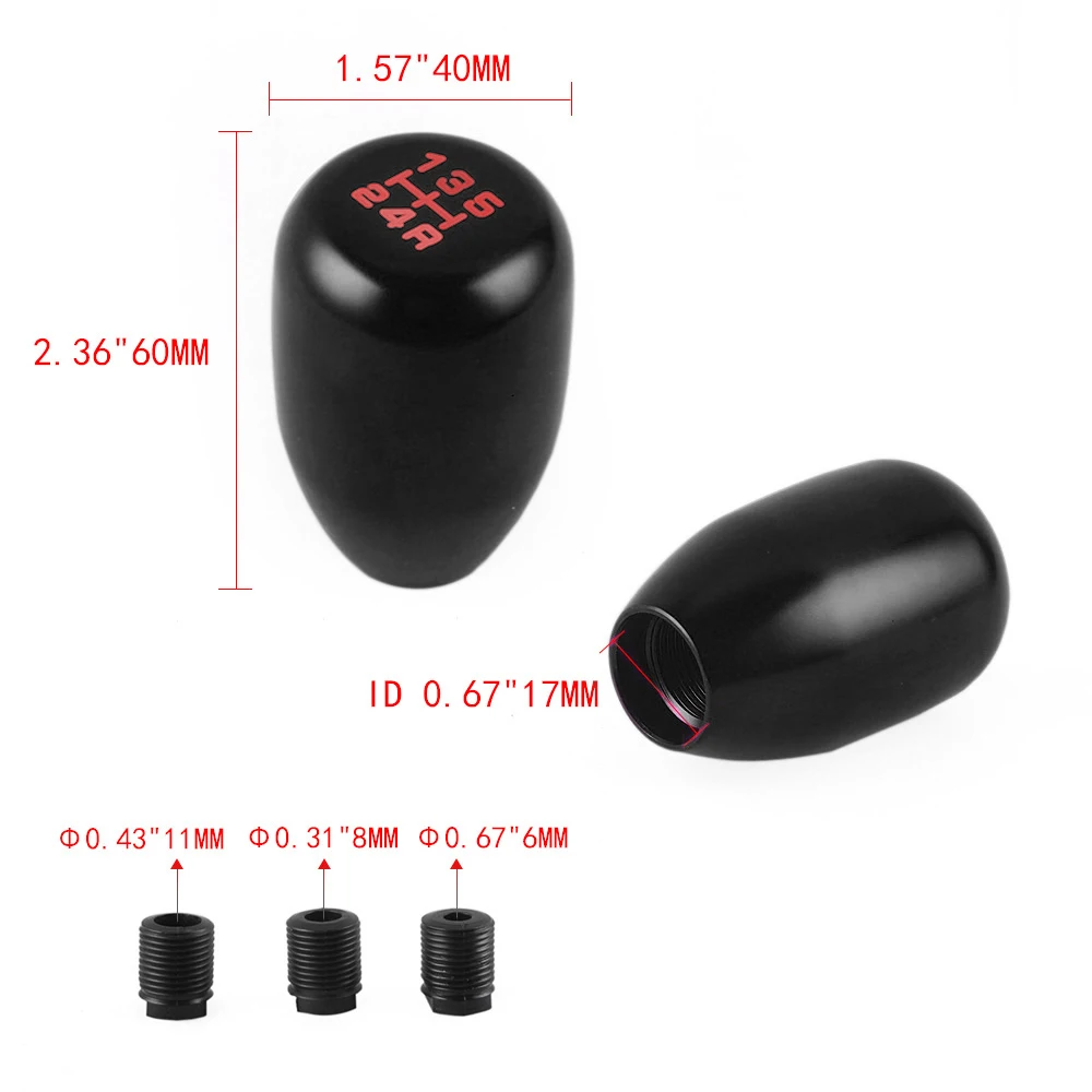 Universal Aluminum Alloy Racing 5 Speed Car Auto Gear Shift Knob For Manual Transmission Automatic Shifter Lever Handle SFN010