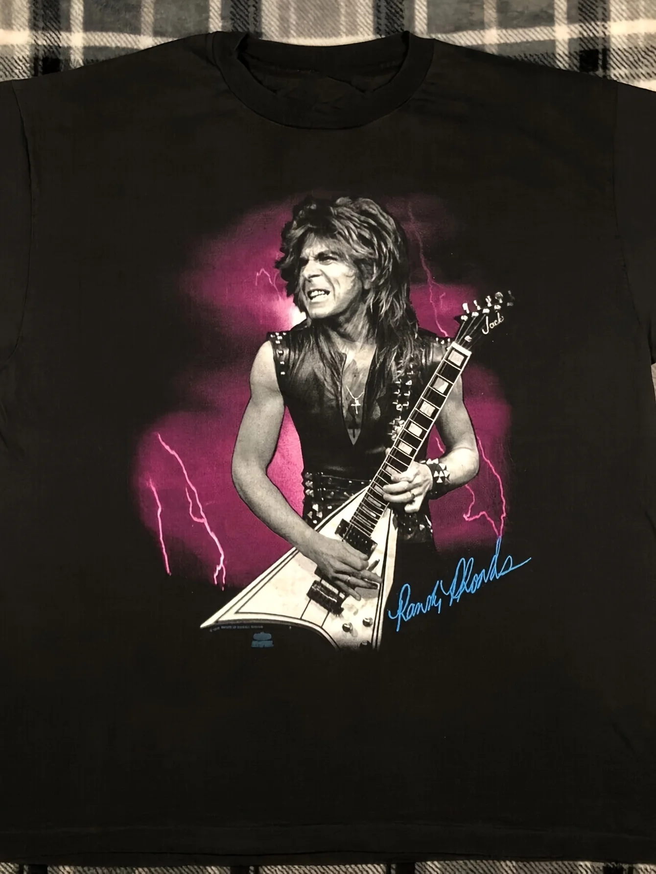 Vtg Randy Rhoads and Ozzy Хлопковая черная футболка всех размеров для мужчин JU137 Забавная рубашка Подарки Мужчины Забавные подарки Забавные футболки Аниме