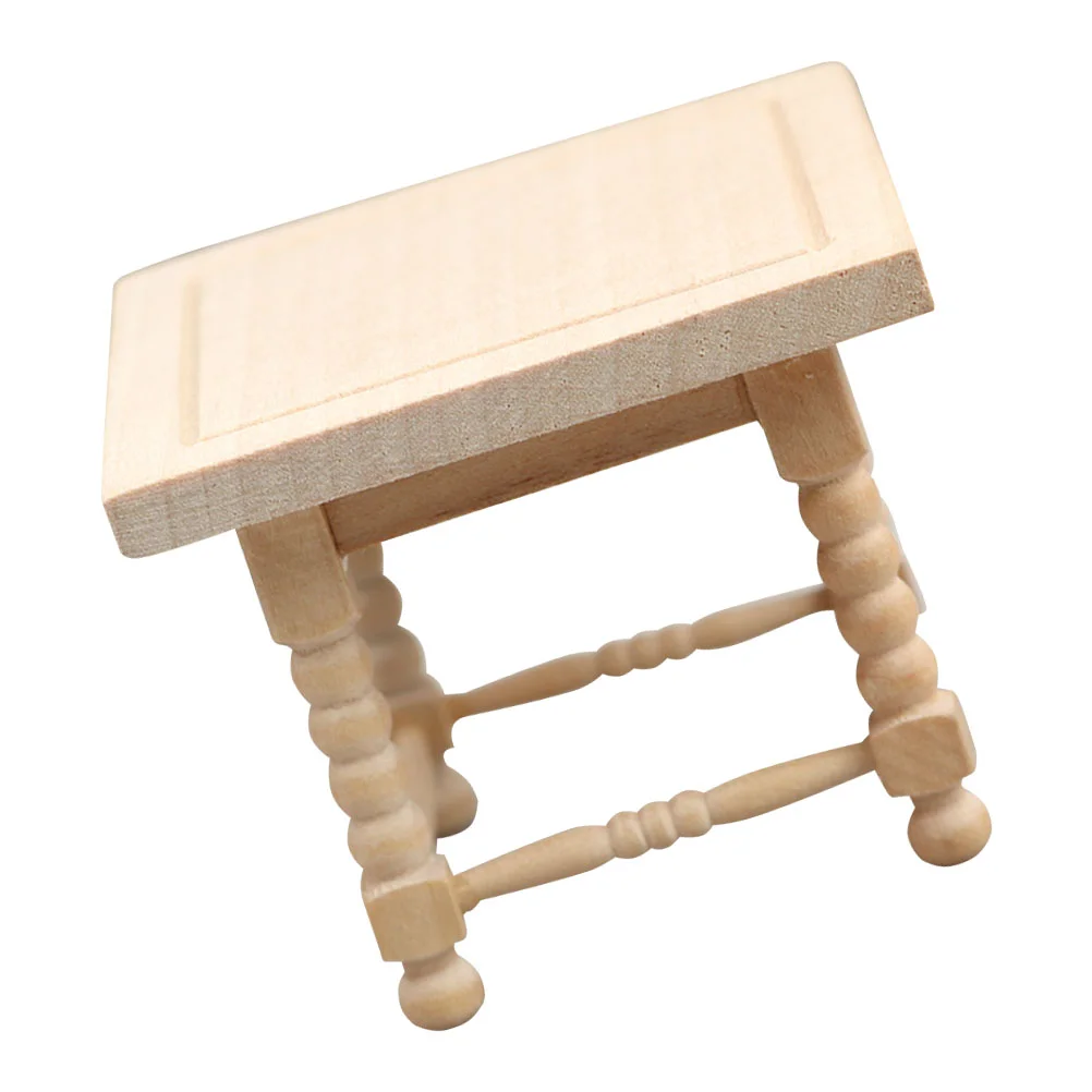 

Mini Furniture Model End Table Miniature Tea House Layout Decor Wooden Toy Square Supplies