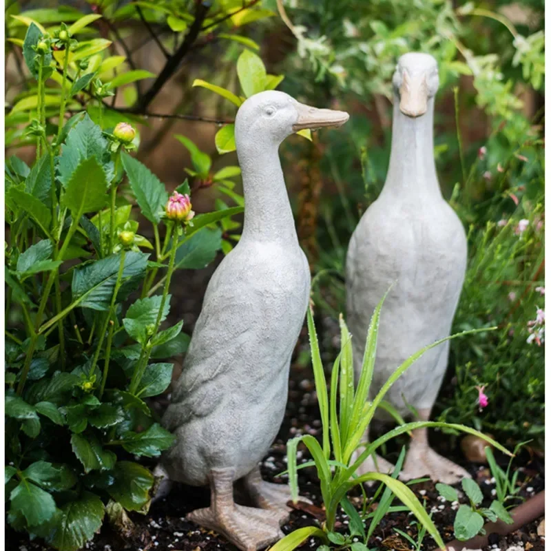 Simulated Duck Garden Statue, Animal Sculpture, Floor Ornaments, Miniature Items, Practical, Beautiful, Villa