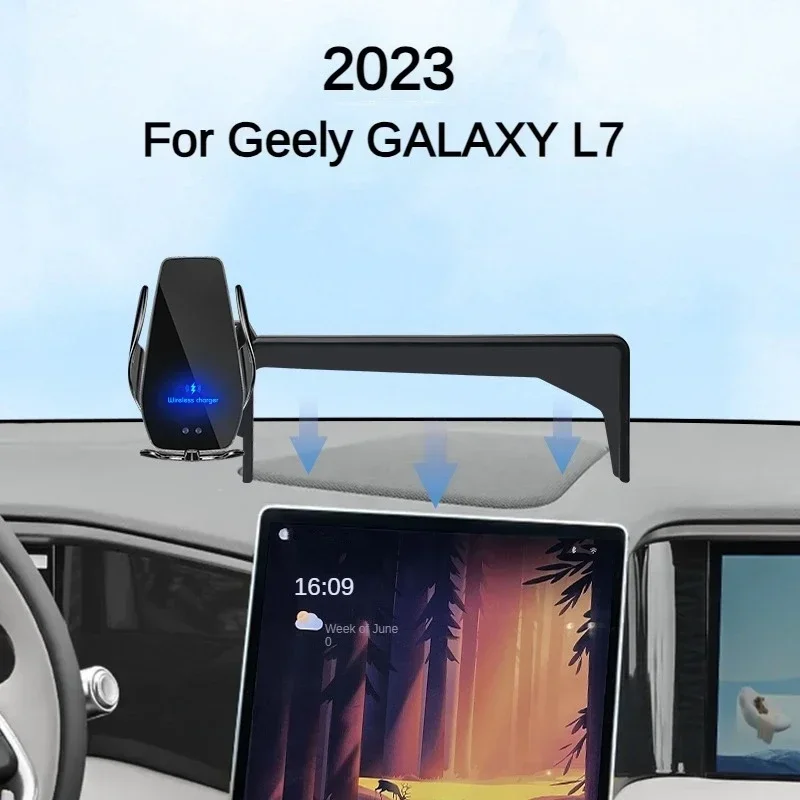 

2023 For Geely GALAXY L7 Car Screen Phone Holder Wireless Charger Navigation Modification Interior 13.2 Inch