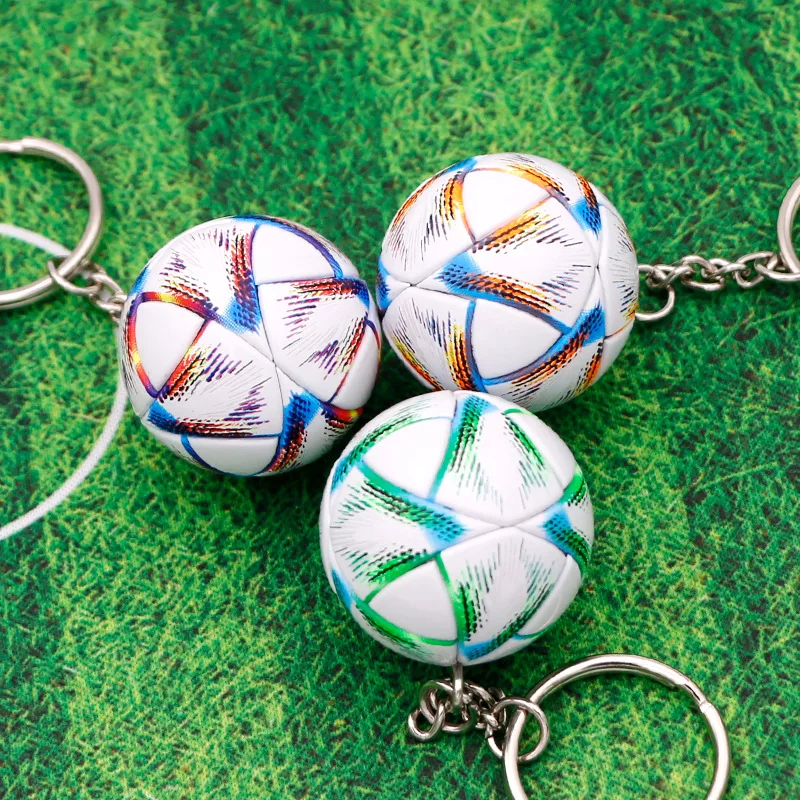 2022 European Fans Souvenir Boy Mini Football Imitation Leather Keychain Phone Fashion Pendant Keyring Exquisite Gift Kid Toys