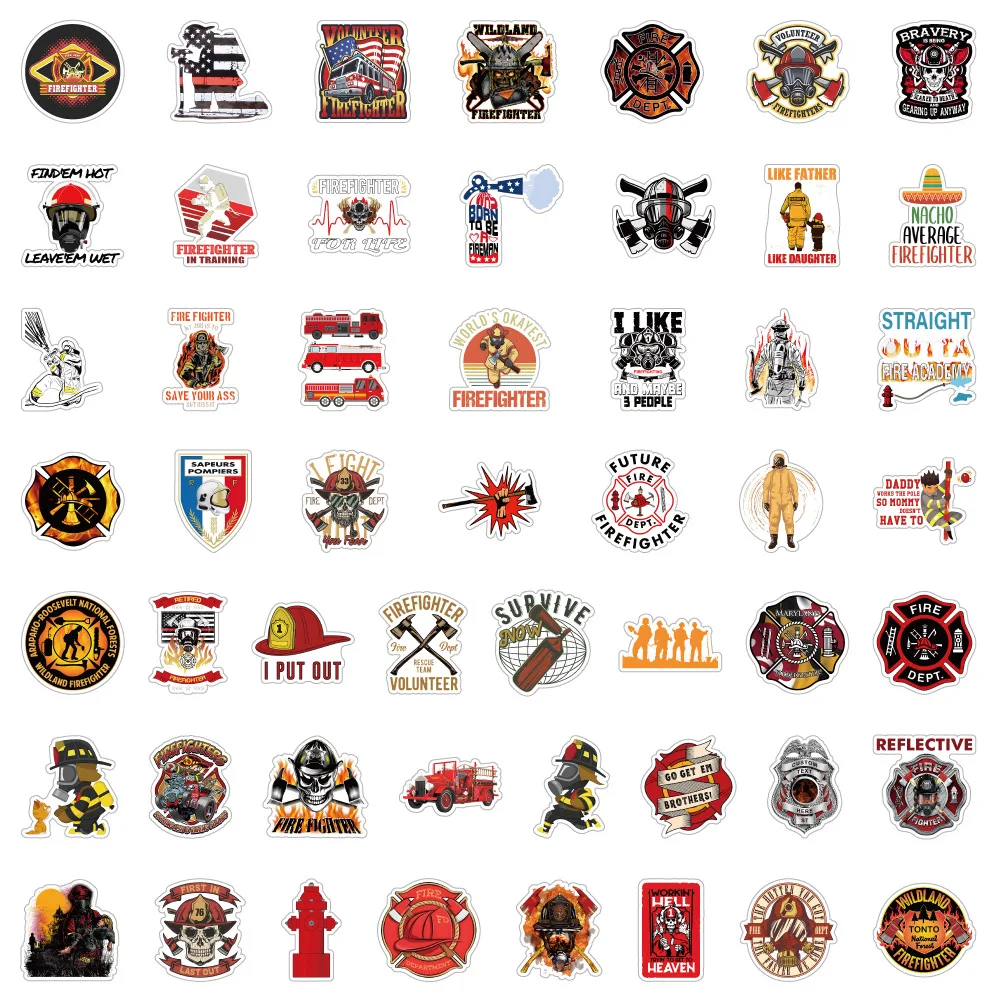 10/30/50PCS Cool Fireman Adesivos Etiqueta Graffiti Dos Desenhos Animados Brinquedo Decalques Bagagem Laptop Telefone Guitarra Carro Bicicleta À Prova D' Água Decoração