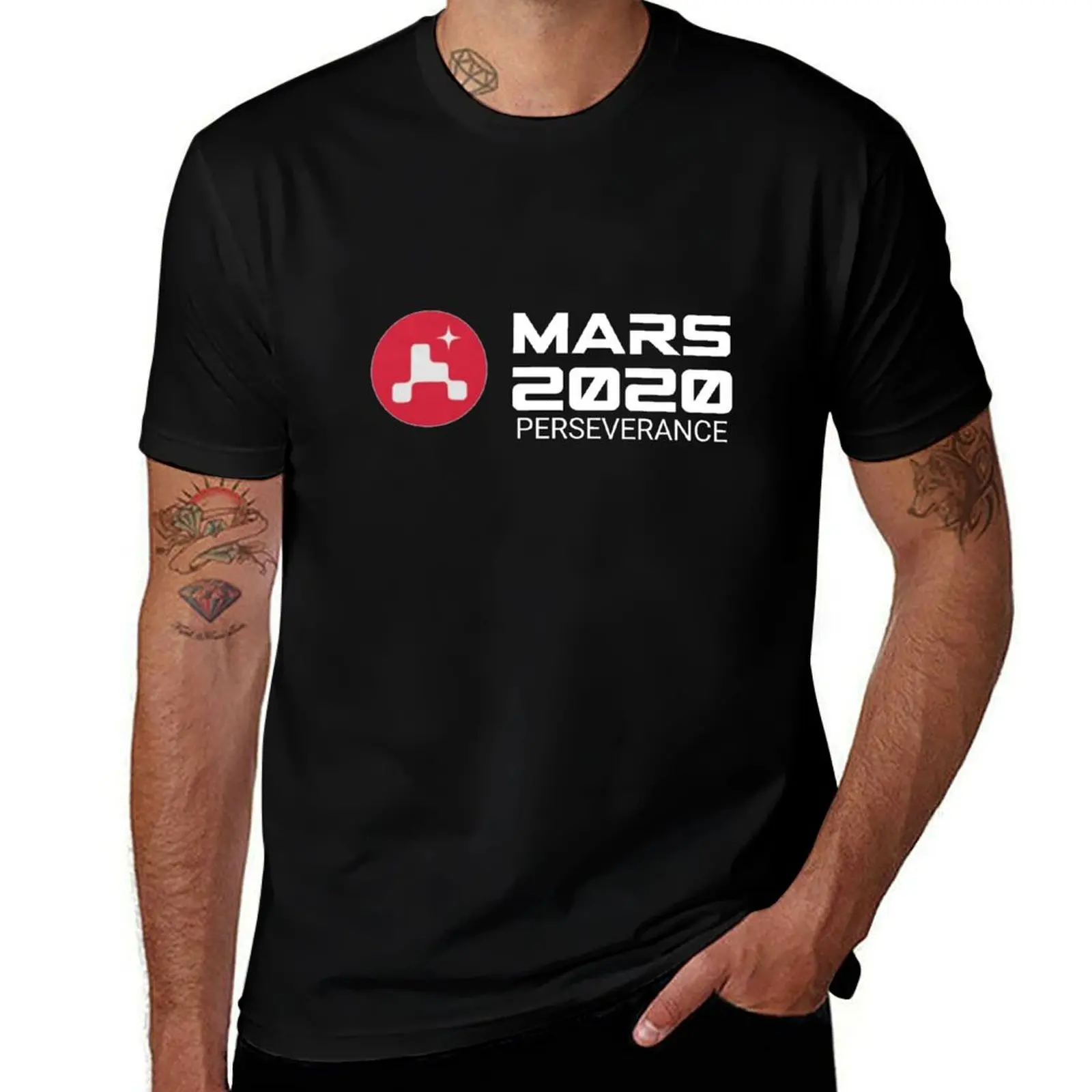T-shirt à manches courtes avec logo Mars 2020 Perseverance Rover HQ, pour le travail en extérieur