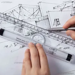 30cm uniwersalny kąt równoległe przejdź toczenia skala balansu linijka szablon dla artystyczny Design architekt meczetowy rysunek szkicowy pomiaru