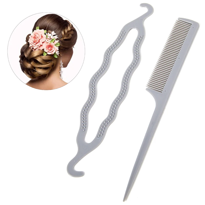 4 Stuks Haarschijf Trekken Haarspelden Clips Kam Voor Meisjes Haar Styling Tools Kit Lui Trekken Pin Haar Vlecht Apparaat Hairdressing Acc