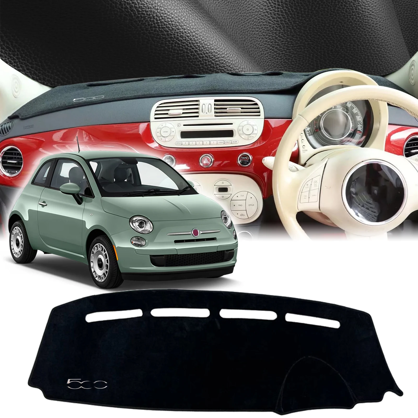 

fit for Fiat 500 2008 2009 2010 2011 2012-2023 Dashmat Dashboard Cover Pad DashMat Sunshade Protective Carpet Car Accessories