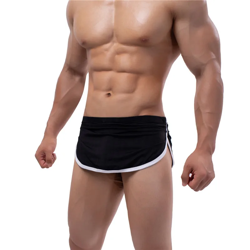 Mens Sexy Arrow Pants Front Open Pouch Boxer Shorts G-string Underwear Low Waist Swim Shorts Homewear Underpants Thongs Trunks