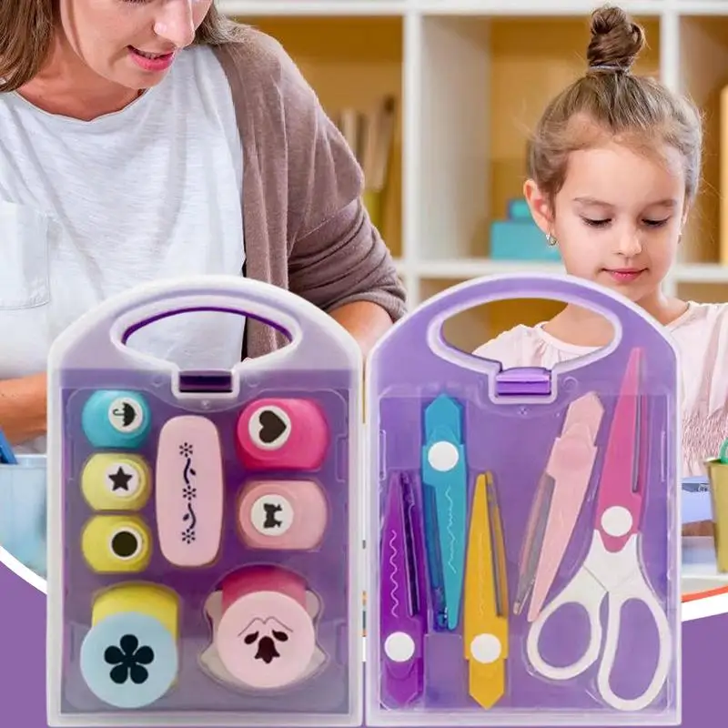 Punzones de papel para manualidades, Kit de punzones para manualidades 3D, máquina de grabado educativa, perforadores de papel para álbum de recortes divertidos, manualidades ligeras