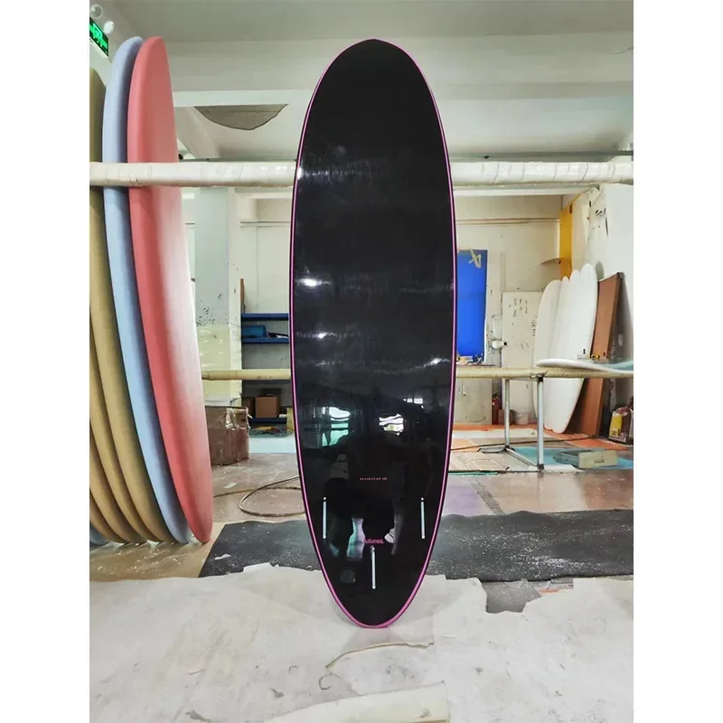 YF-SS0314 series high-performance 7-foot 48L black waterproof IXPE soft top hot laminated surfboard