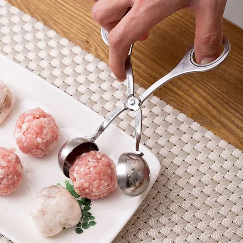 1 Pc Meatball Maker Tool Clip Fish Meat Rice Ball Making Mold Tools Stainless Steel Meat Baller Tongs Kitchen Accessories