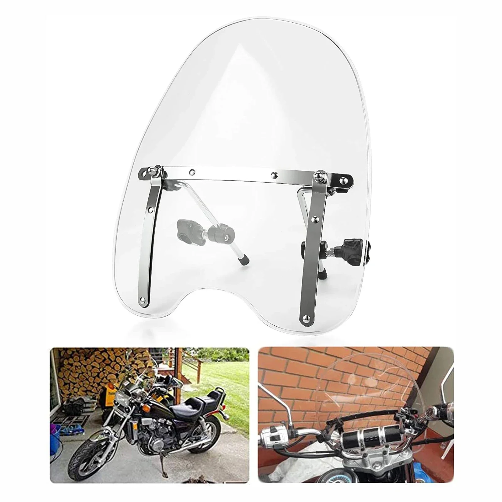 17/19 Zoll Motorrad-Windschutzscheibe Universal für Harley Sportster Dyna XL883 XL1200 für Honda Yamaha Suzuki Cruiser – Detail 2