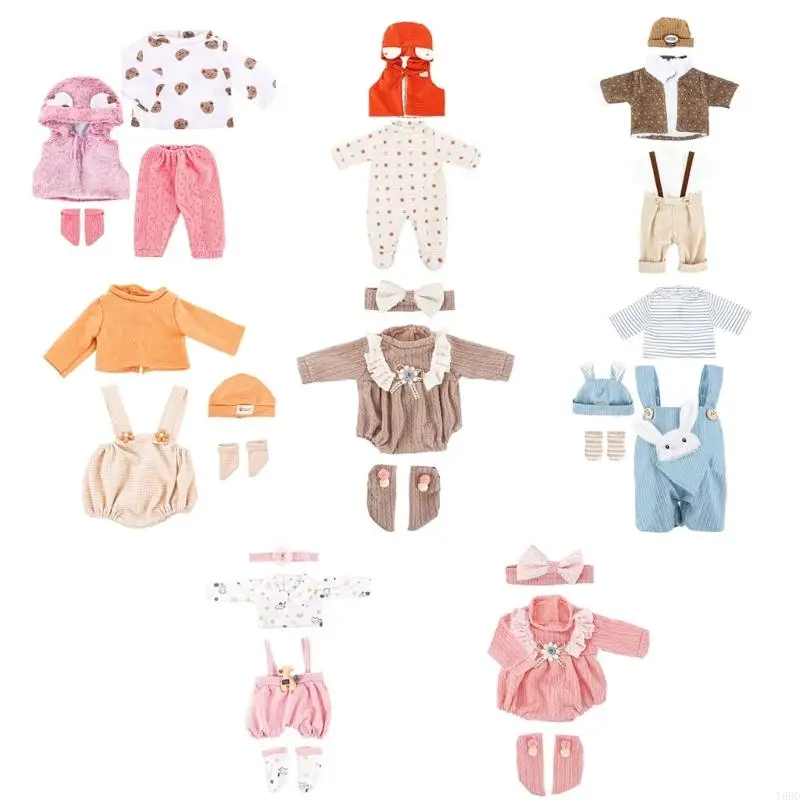 

Y88D 18inch Girl Doll Winter Autumn Outfit Set Kids Roleplay Doll Fashion Clothing