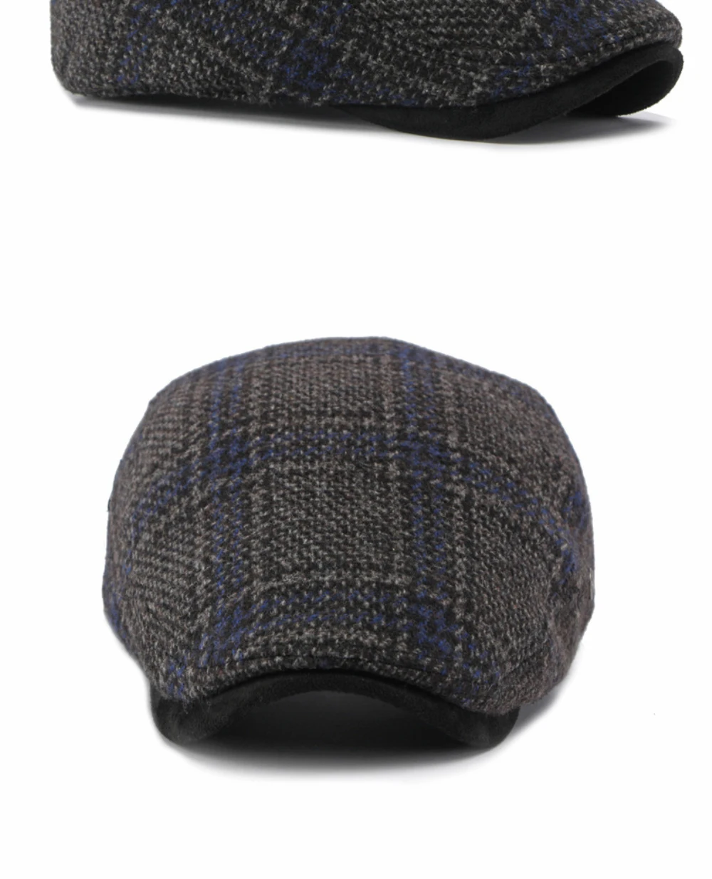 HT5159 Baskenmützen Warme Künstler-Malermütze aus Wolle für Damen und Herren, mit Fleece gefütterte Ivy-Flachmützen, 2026 Neue Herbst-Winter Karierte Baskenmütze – Detail 10