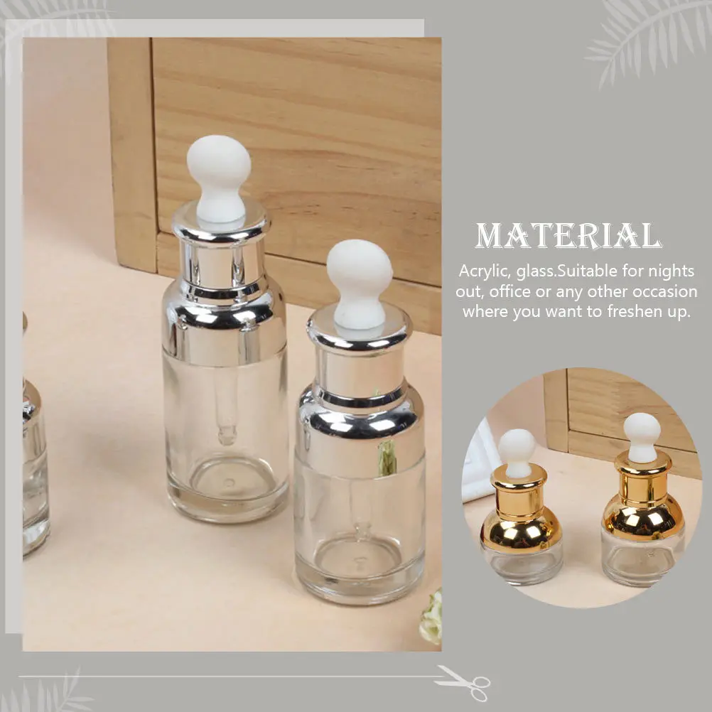 Bottiglie contagocce in vetro da 5 pezzi Bottiglie secondarie vuote per olio essenziale di profumo Contenitore per liquidi da viaggio portatile a tenuta stagna