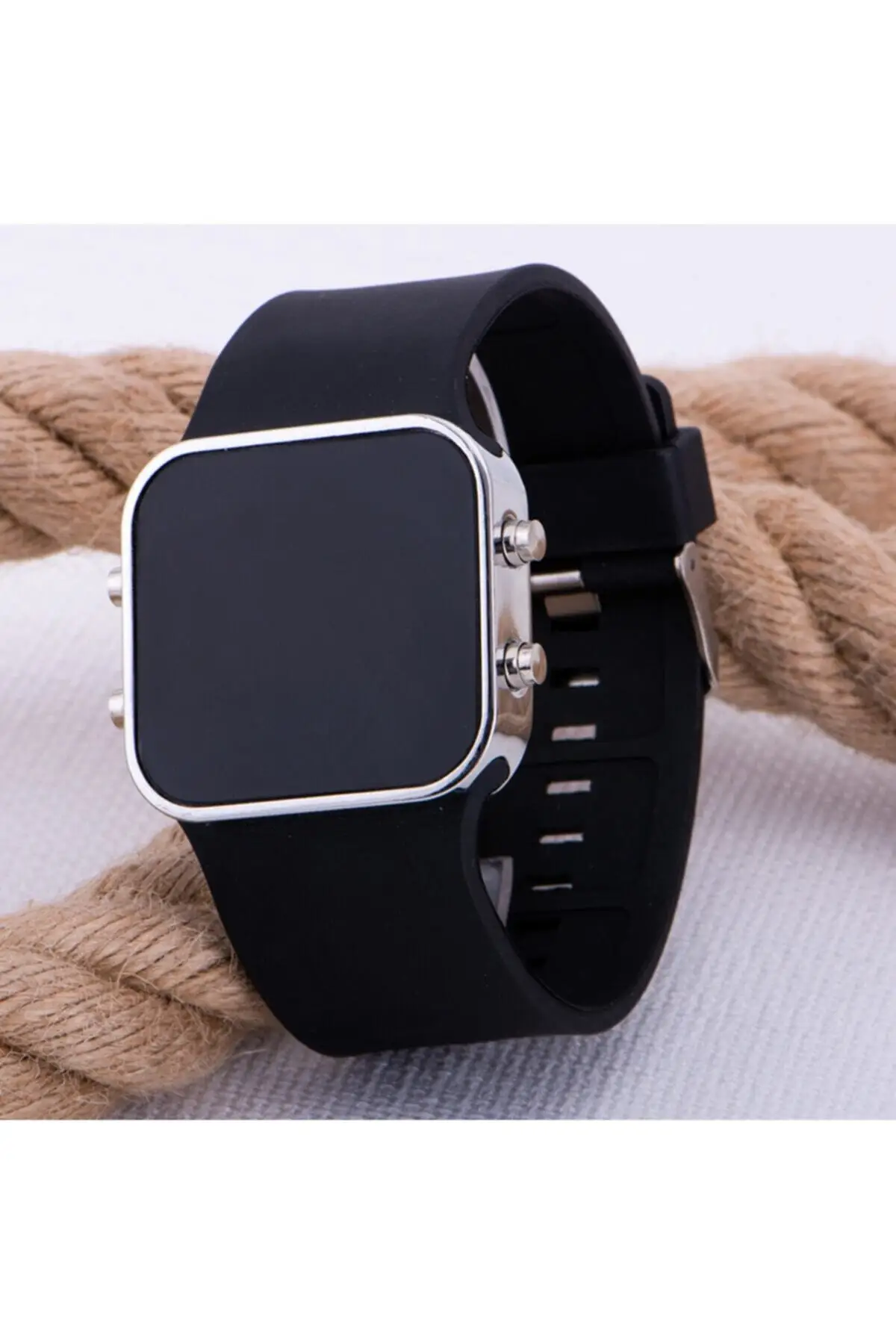 Serial Digital Silver Case Color Led Wristband Silicone Wristwatches Clock St-303539