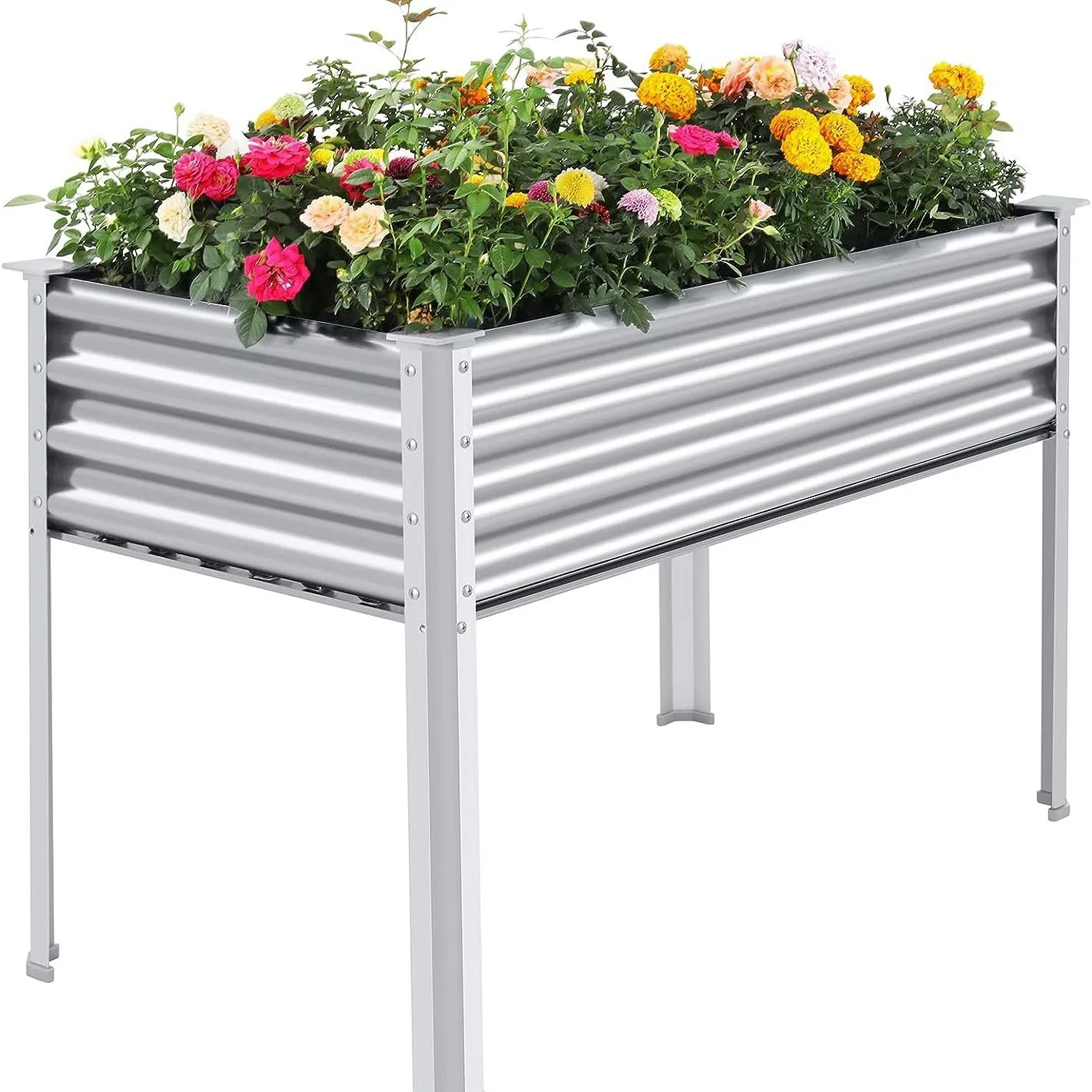 Garden metal planting tall and simple outdoor planting pot, aluminum alloy