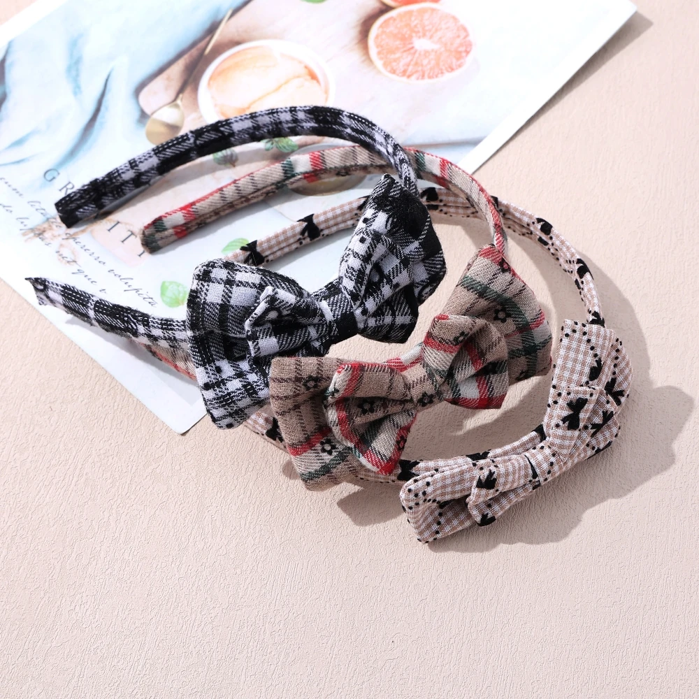 

New Multicolor Plaid Bow Head Hoop for Baby Girls Cute Fashion Headband for Kids Girls Children Headwear Hair Accessories Girls