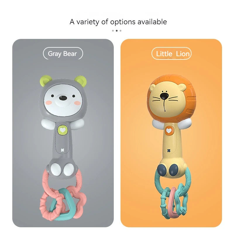 Baby Musical Rattle ของเล่น-Light-Up ยางกัด & Sensory Chew,ยางนุ่มปลอดสาร BPA,อาบน้ําเด็ก & ของขวัญวันเกิดครั้งแรกสําหรับ 6-18 เดือน