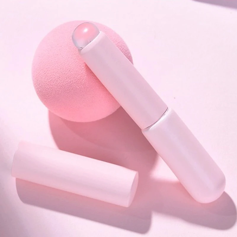 Portable Soft Round Head Brush Concealer Brush Silicone Lip Brush Makeup Brush Tool Silicone Q-elastic Smudge Brush Makeup Tool