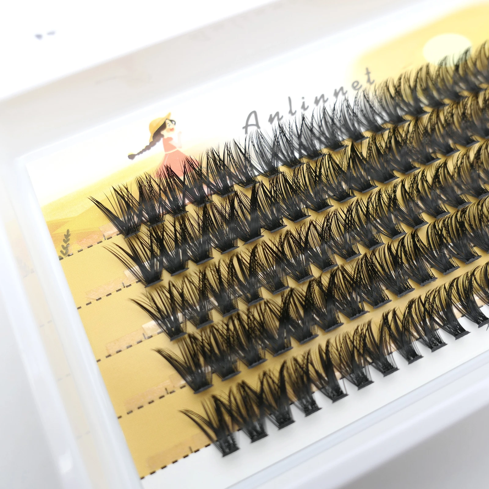 ANLINNET 100 natural eyelash makeup eyelash extension 30D/40D/50D personal eyelash cluster makeup false eyelash tool