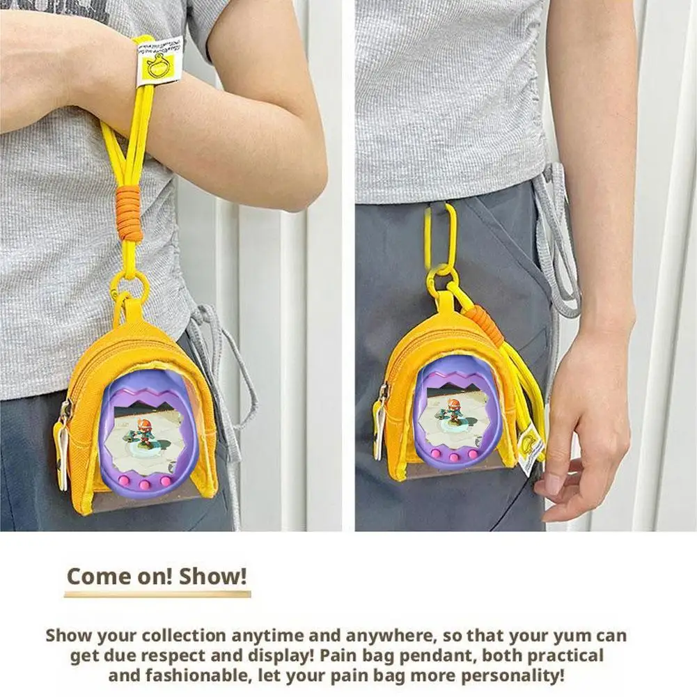 For Tamagotchi Paradise Transparent Storage Pouch With Lanyard Virtual Pet Game Console Portable Clear Display Bag