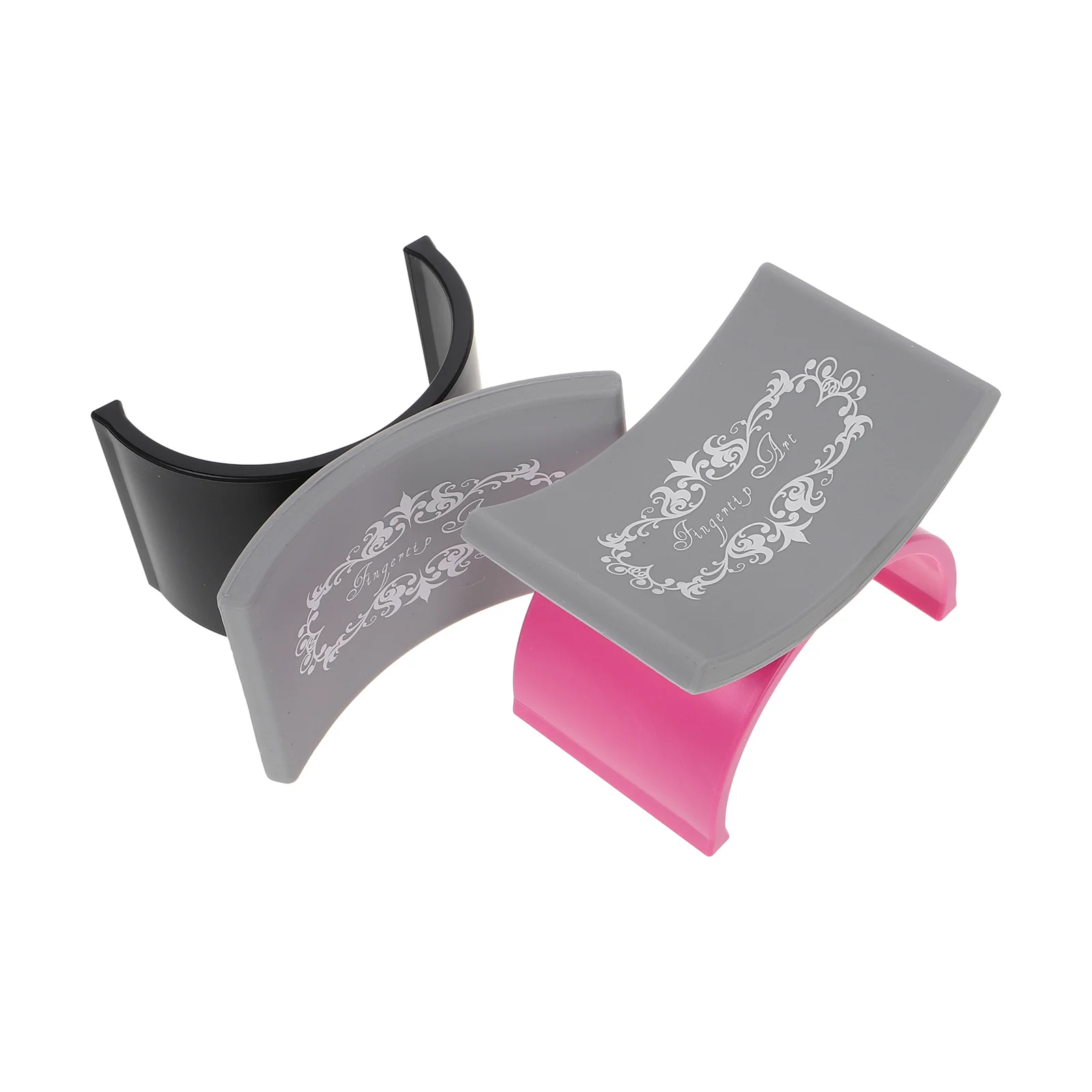 2 pezzi bracciolo per unghie in silicone cuscino per mani a forma di U cuscino per manicure supporto stabile forniture per nail art lavabili portatili