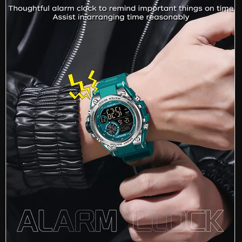 SANDA 6255 موضة ساعة رجالي إلكترونية رياضية متعددة الوظائف مقاوم للماء مضيئة كرونوغراف ساعات للرجال Reloj Hombre