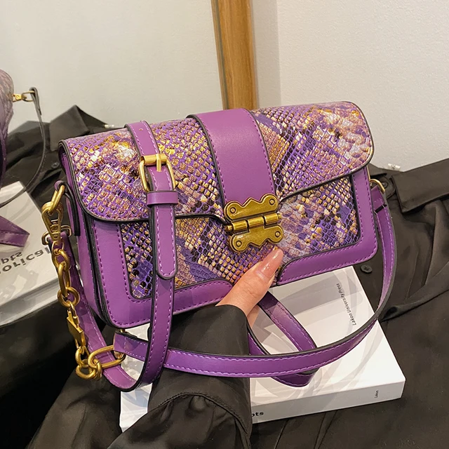 Fioletowe torby Crossbody dla kobiet 2024 luksusowa marka torba kwadratowa skórzane torebki małe torby projektant damskie torby na ramię pod pachami