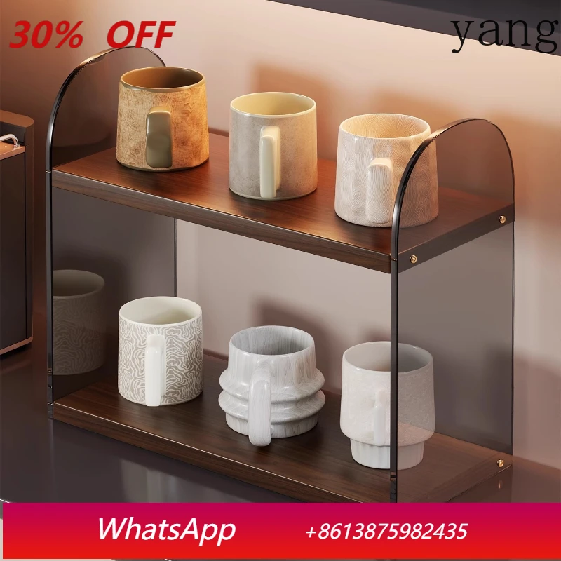 

LTT cup storage rack desktop double cup holder light luxury luxury mug storage rack