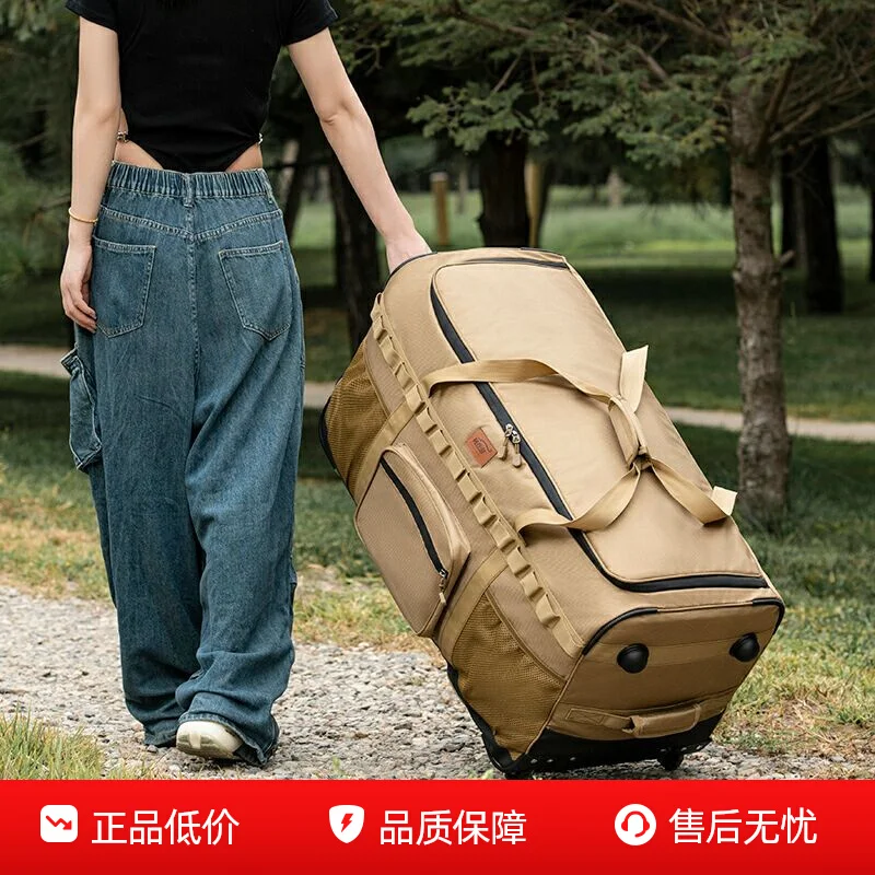 130L Outdoor-Trolley-Rucksack mit großem Fassungsvermögen, verdickte Aufbewahrungstasche mit Rädern, komplettes Set für Picknick- und Campingausrüstung – Detail 3