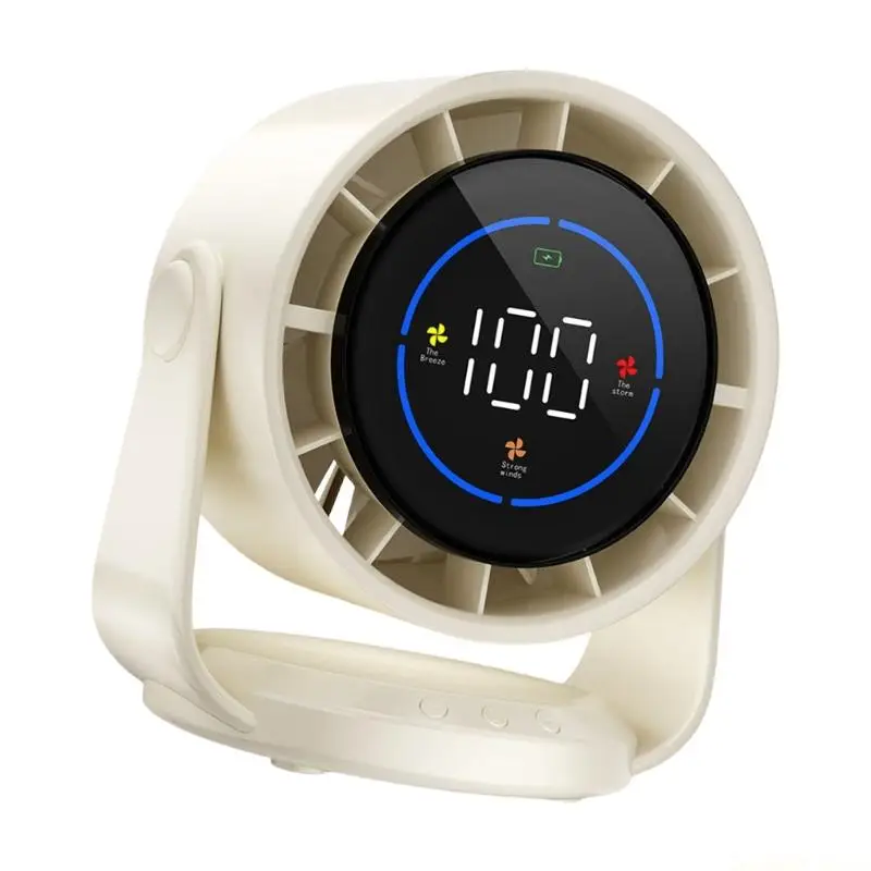 D0AB Digital Display Fan 4000mAh ABS Texture Perfect for Travel Office and Indoor Use