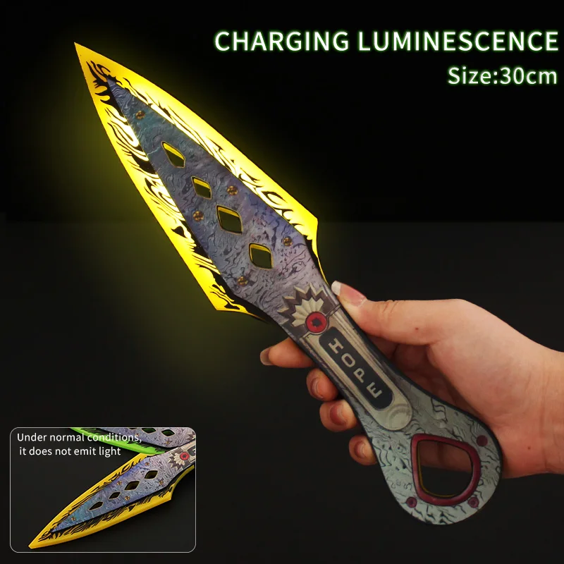 30cm Apex Legends Heirloom Wraith Kunai Luminous Weapon Model Acrylica Charge Glow Cosplay Anime Figures Collection Toy for Boy