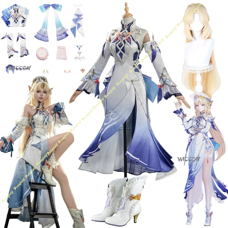

Genshin Impact Costume Nicole Reeyn Cosplay Costume Complete Set With Clothes,Wig,Shoes High Quality Halloween Play Role Clothes