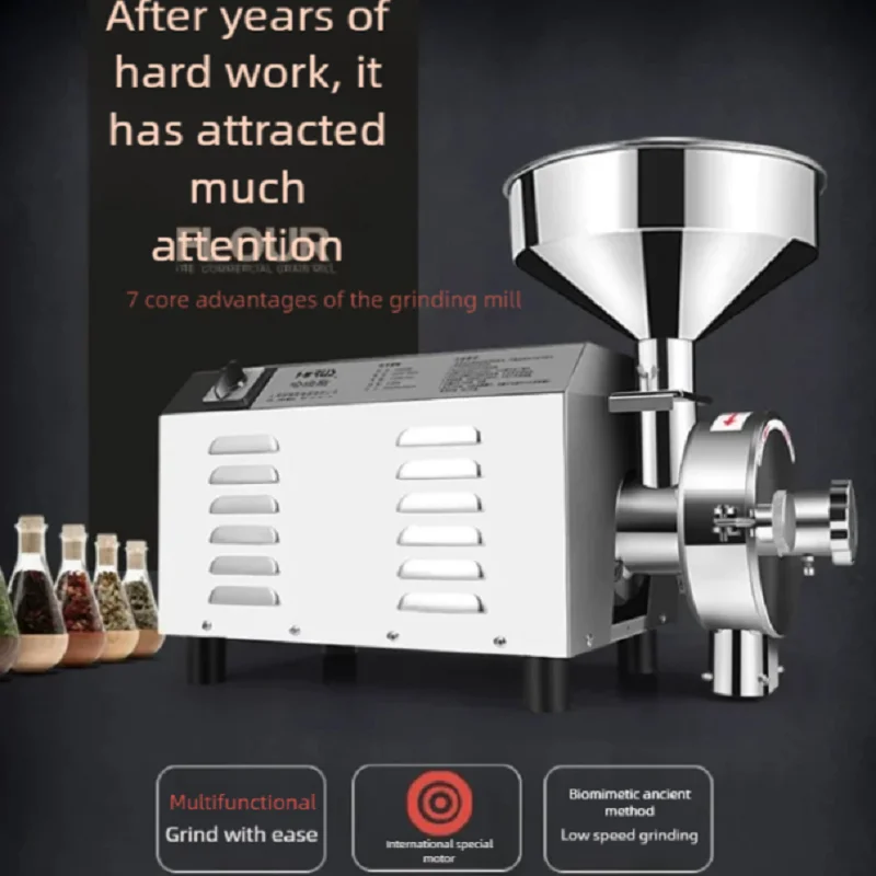 Grain Grinder Machine 110v Dry Wet Spice Grinder Heavy Duty Pulverizer Wheat Grinder Flour Mill Machiney Flour Mill
