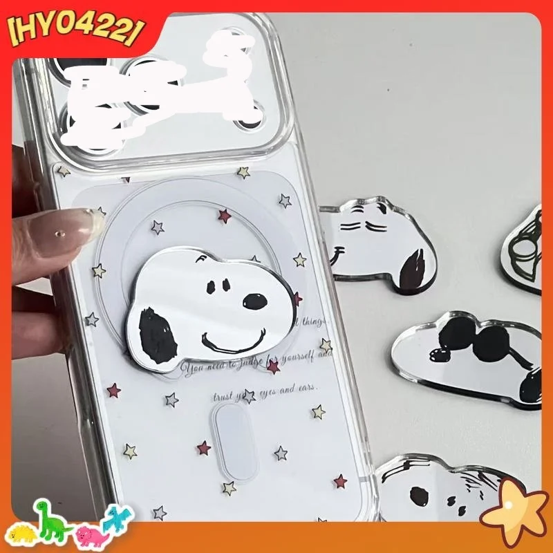 

Blind Box Snoopy Olaf Adhesive Mirror Sticker Opp Bag Anime Peripheral Phone Decoration For New Apple 17 Phone Accessory