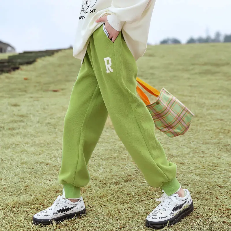 

【2025 New】Girl's Athleisure Sweatpants for Tween Girls (8-14 Years) | Spring Autumn Stylish Sport Pants with Elastic Waist