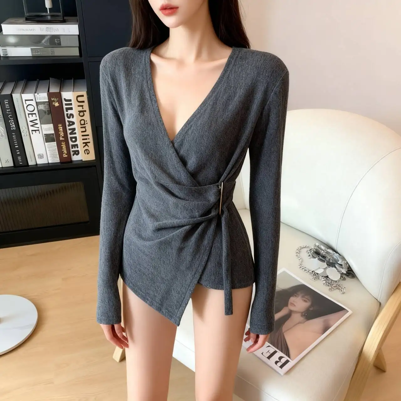 

Sweaters Jumpers Pullovers Womens Winter Clothes For Women Rib-Knit Contrast Fair Isle Regular Coffee Sexy Casual Weekend Detail