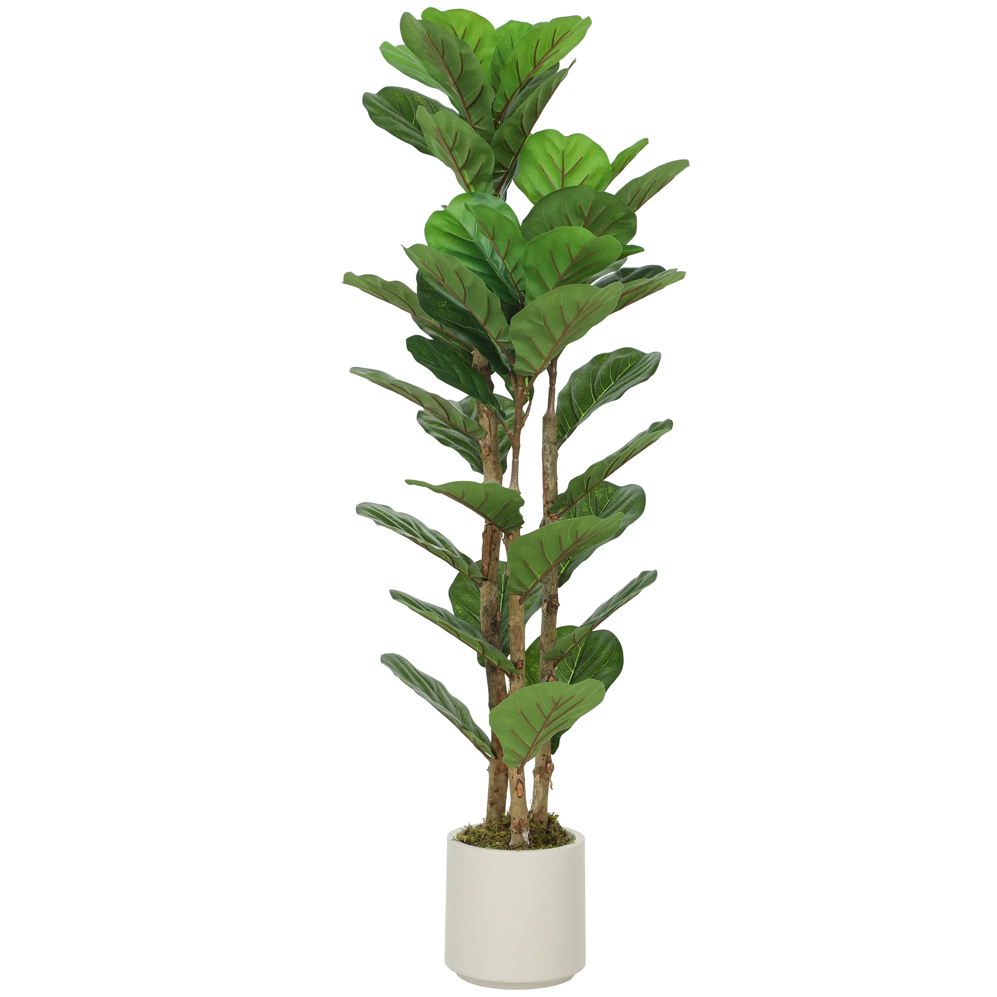 Homcom Planta Artificial De Interior Con Nebulizador, Árbol Artificial Tipo Lira, 45 Hojas, Maceta De Plástico Y Tronco Con Sistema De Riego.